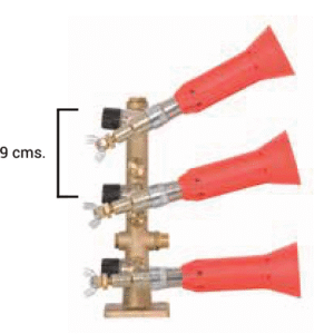 Columna con Pulverizadores Regulables Turbo 3 Salidas Latón Módulo Antigota